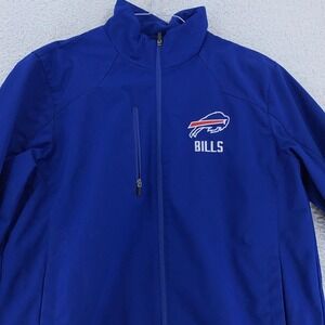 Buffalo Bills Jacket Mens Large Fleece Lined Windbreaker NFL Football Full Zip